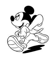 coloriage mickey court